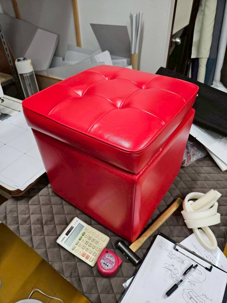 京都　収納付き　スツール